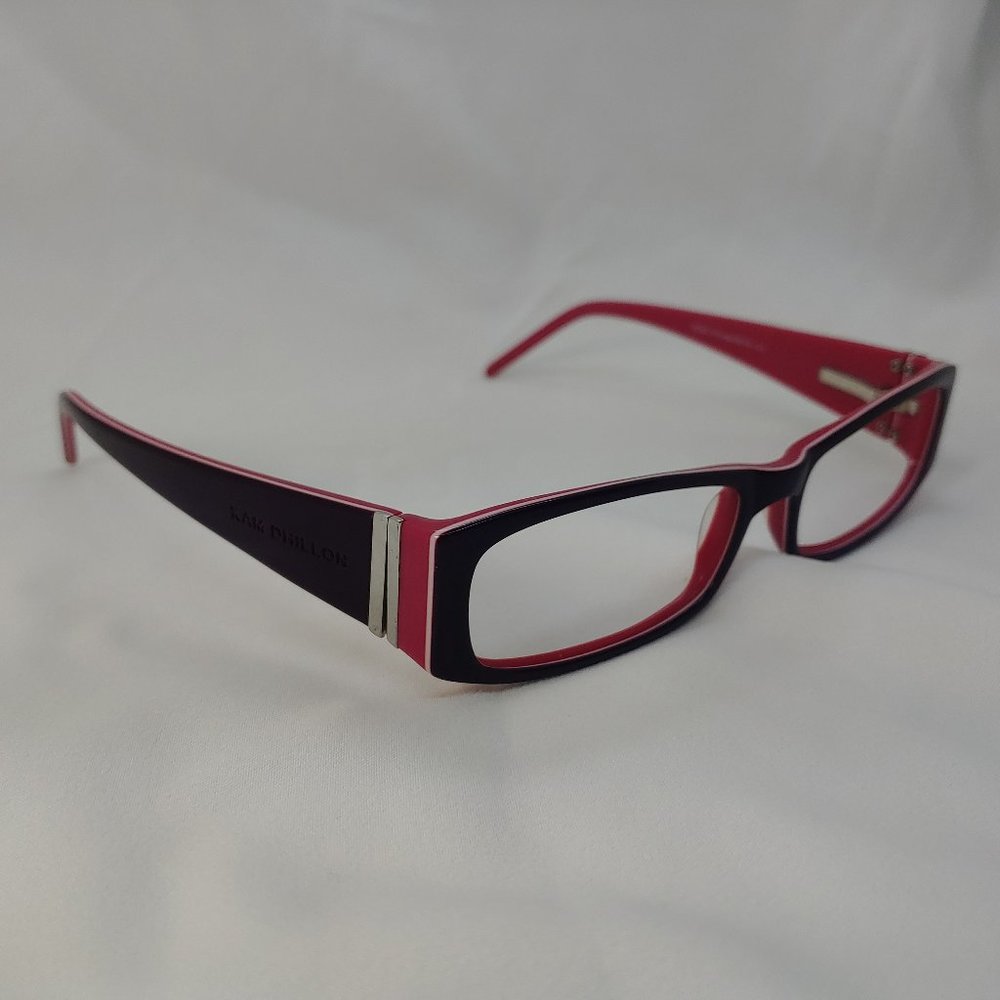 KAM DHILLON Eyeglass Frames KD3017 Dark Purple Pink Full Plastic Rims Wine